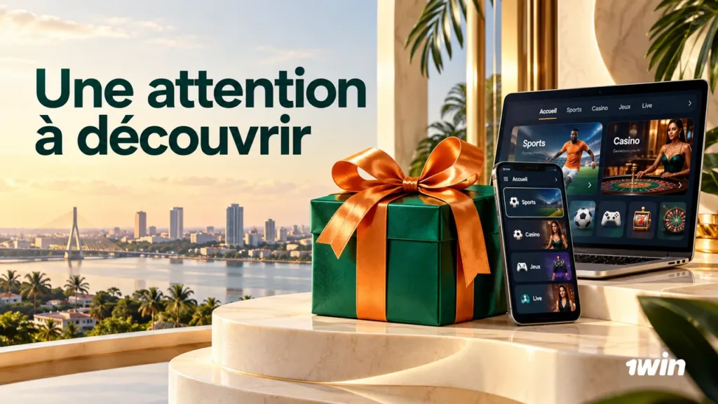 Cadeau vert avec un téléphone et un ordinateur.