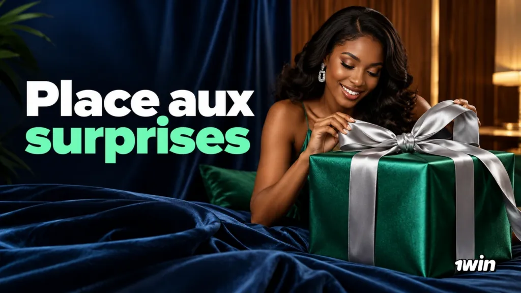 Femme adulte regardant un cadeau vert au ruban argenté
