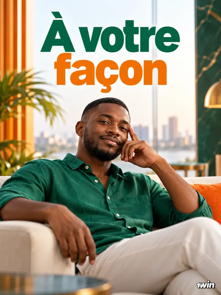 Homme assis dans un salon sous le message À votre façon.