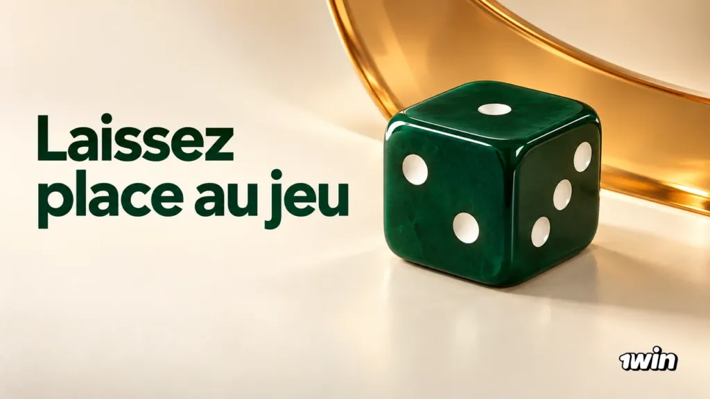 Dé vert sur un fond doré.